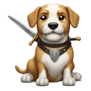 Dog with a sword sticker