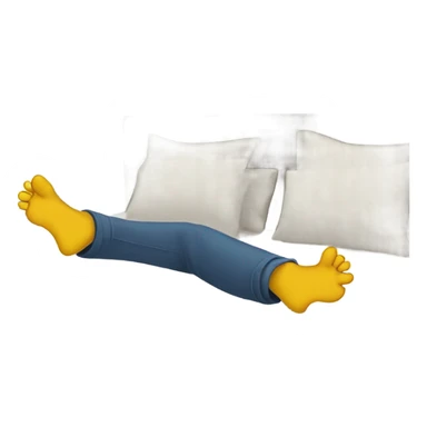 Kicking feet on bed sticker