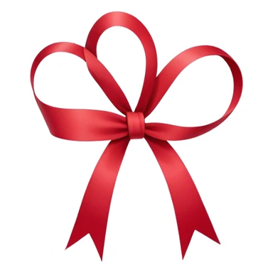 Ultra-thin and stretched ribbon bow, as narrow as possible, single loop, no extra loops, no fluffy or rounded shapes, only one long and sleek ribbon sticker