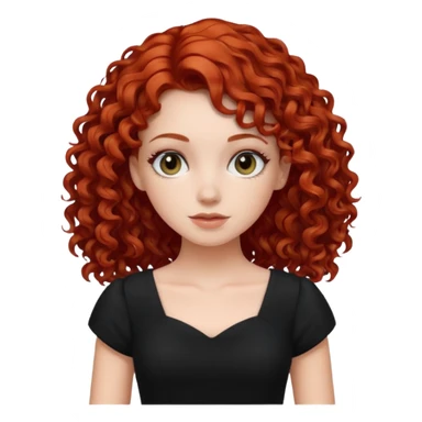 red curly haired black dress white girl sticker