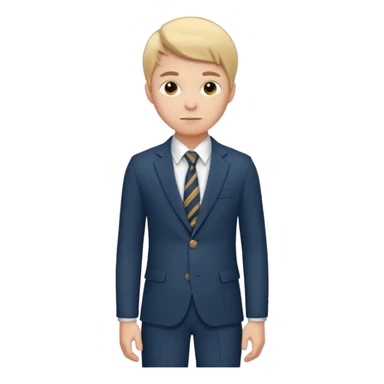 Young man, tailored trousers, a crisp button-down shirt, a blazer, and tie

 sticker