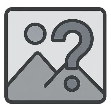 minimal icon style image placeholder emoji, gray color, large question mark overlay sticker