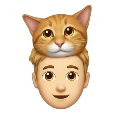 Cat on man’s head sticker