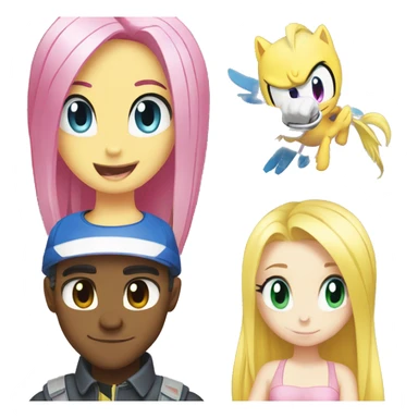 Sonic and Fluttershy  sticker