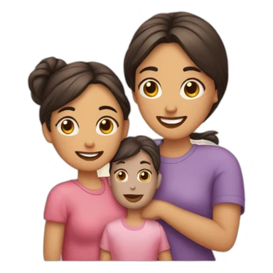 Famila de 3 mamá, hijo, hija sticker