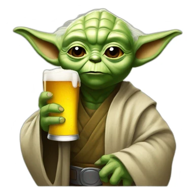 Yoda drink a beer sticker