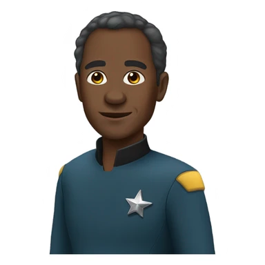 African-American Man in starfleet uniform  sticker