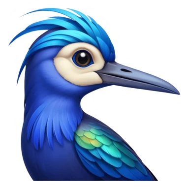 Blue Sicklebill headshot sticker