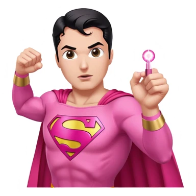 pink superman top only with eyes firing pink laser sticker