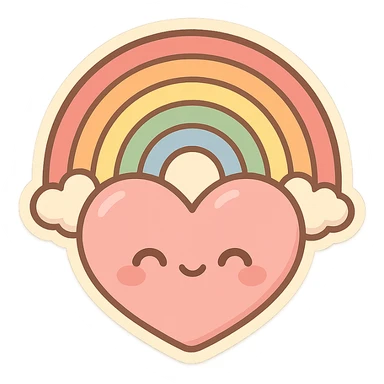 heart with a rainbow sticker