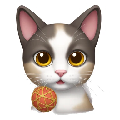 snowshoe cat with a toy sticker