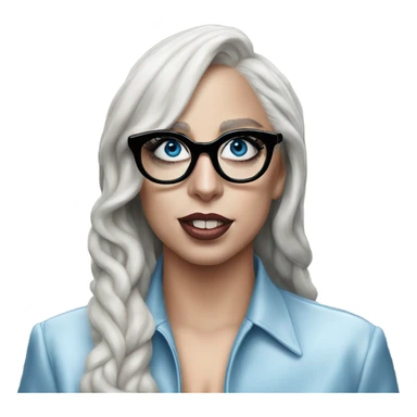 Hyper Realistic lady gaga rain on me blue eyes black glasses  sticker