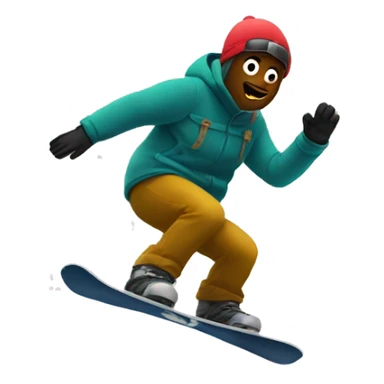 Snowboarding through trees,  sticker