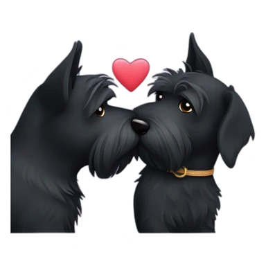 Two black Scottish terrier kissing sticker