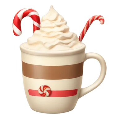 Beige hot chocolate with candy cane  sticker