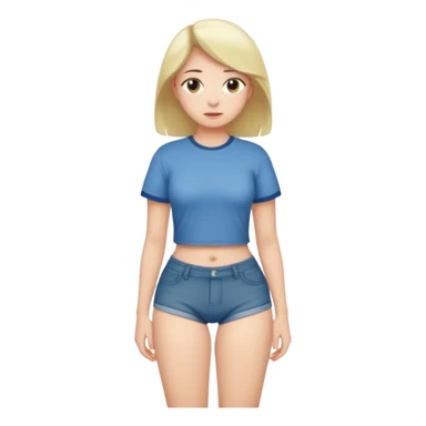 Naked but wearing shirt emoji girl full body no underwear butt turned around  sticker