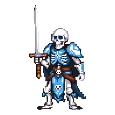 skeleton warrior raising sword victoriously sticker
