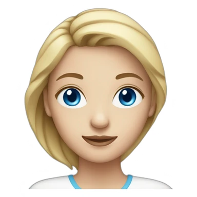 caucasian woman with blue eyes sticker