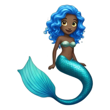 Blue mermaid sticker