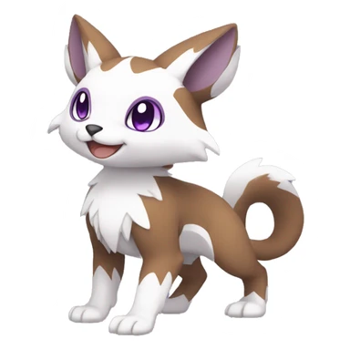 Cute cool brown white purple animal hybrid Fakemon full body sticker