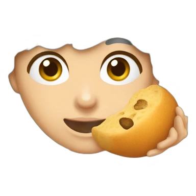 une perssone avec des lunnette  qui mange du  pain sticker