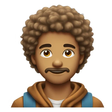 Fluffy hair boy sticker