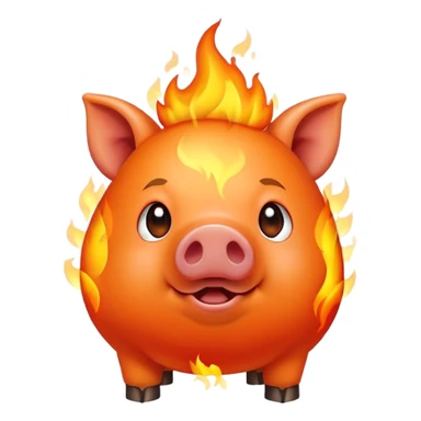 A fire pig sticker