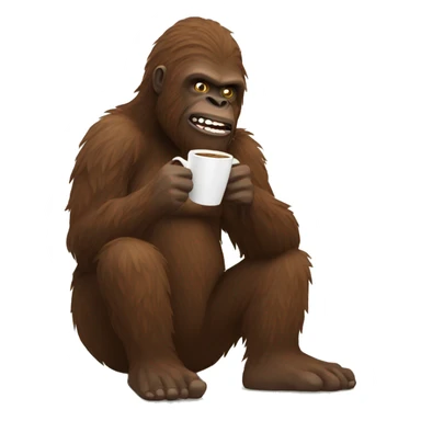 Sasquatch drinking coffee  sticker
