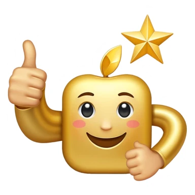 Thumbs up with a star, indicating good job sticker