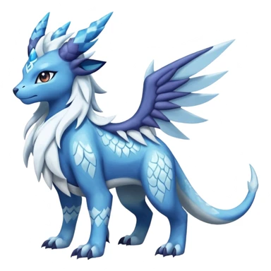 Snowy Flakey Scaly Absol-Glaceon-Suicune-Amaura-Dialga-fusion sticker
