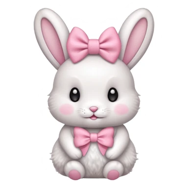 Cutie bunny and bow sticker