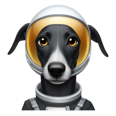 Black greyhound dressed as an astronaut  sticker