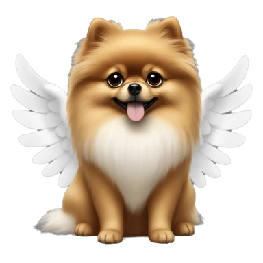 Sable Pomeranian  with white angel wings  sticker
