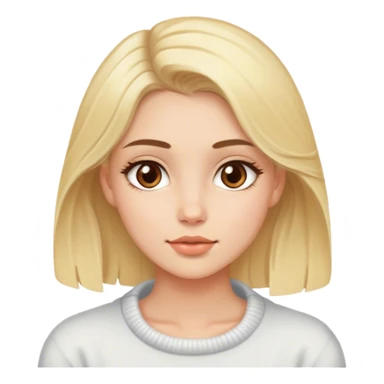 Blonde model with brown eyes, cozy sticker