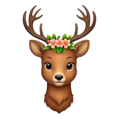 Deer with flowers sticker