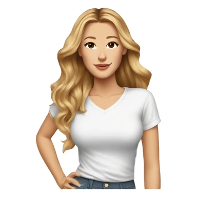 blake lively cartoon wearing tee sticker