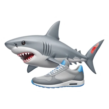 Un tiburon con tenis sticker