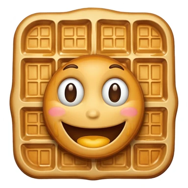 smiling waffle sticker