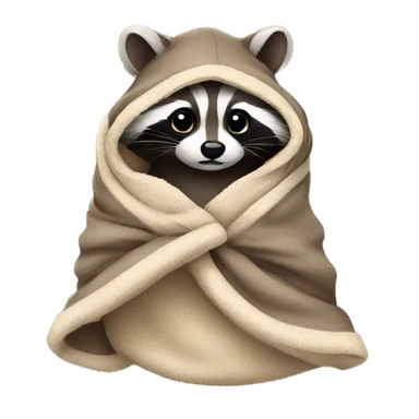 Raccoon in blanket sticker