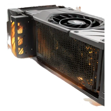 graphics card with fire gpu sticker