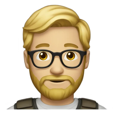 20s blonde guy with glasses and beard sticker