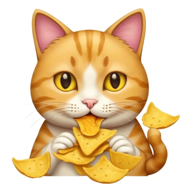 Chat qui mange du chips sticker