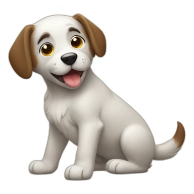 Perro moviendo rabo sticker