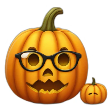 Cute Halloween pumpkin with glasses sticker
