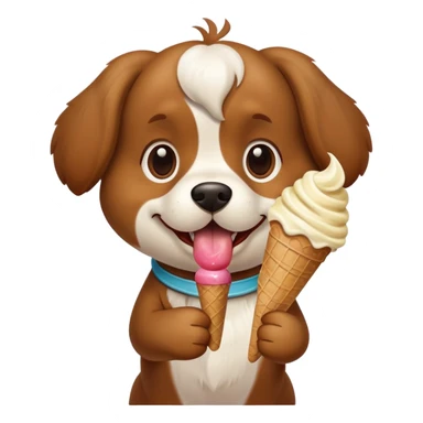Perro comiendo helado sticker