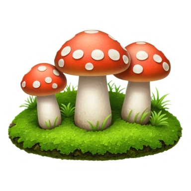 tiny mushrooms on moss sticker