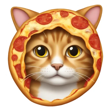 Make a cat in a pizza costume  sticker