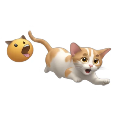 cat chasing a mouse sticker