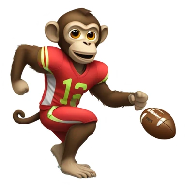 Monkey playing football sticker