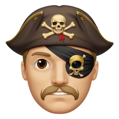 man with one eye covered like a pirate sticker